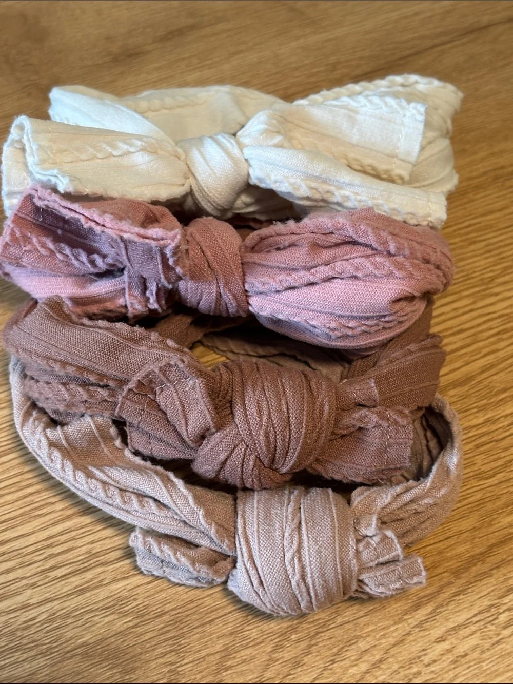⭐ 3 for $15 Baby Girl Knot Headband Set — Pink, Blush, Cream, Brown